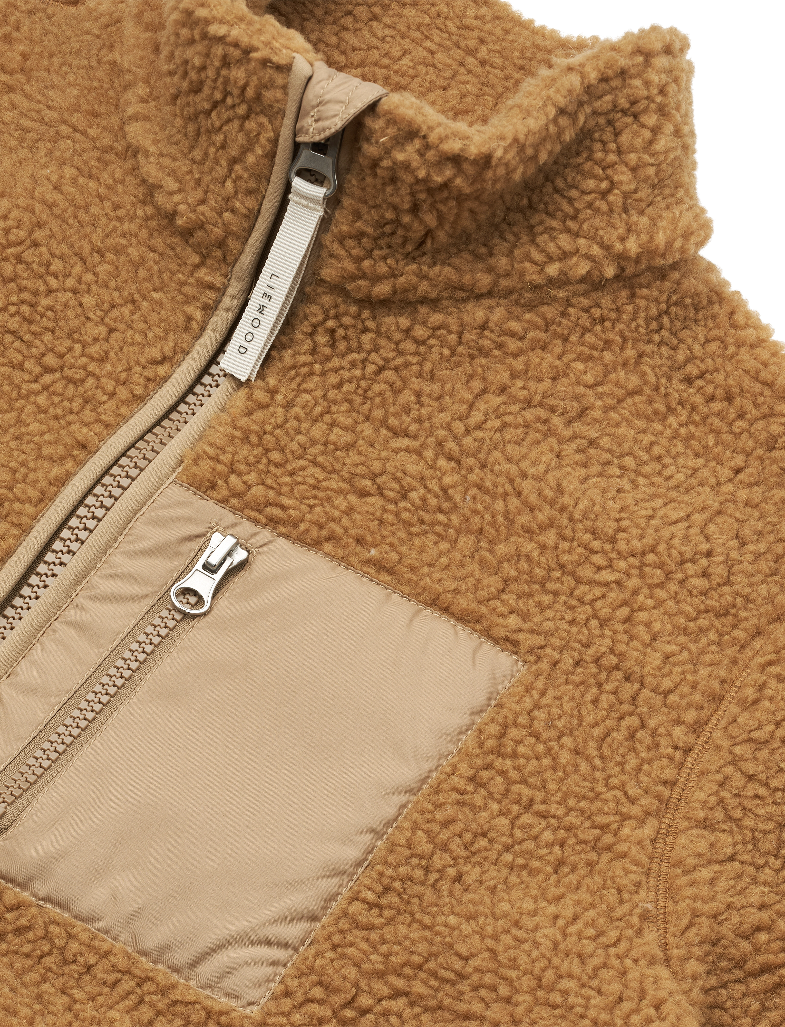 Liewood - Nelson Adult Pile Jacket - golden caramel oat mix - 3