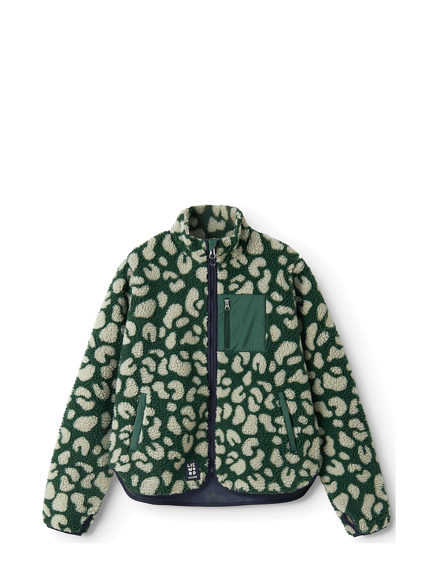 Liewood - Nelson Adult Pile Jacket - sweatshirts & hoodies - mega leo / garden green - 1