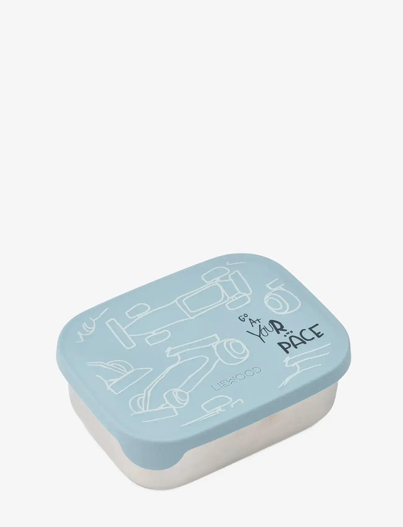 Liewood - Arthur Printed Lunchbox - lõunasöögikarbid - race cars / beach blue - 0