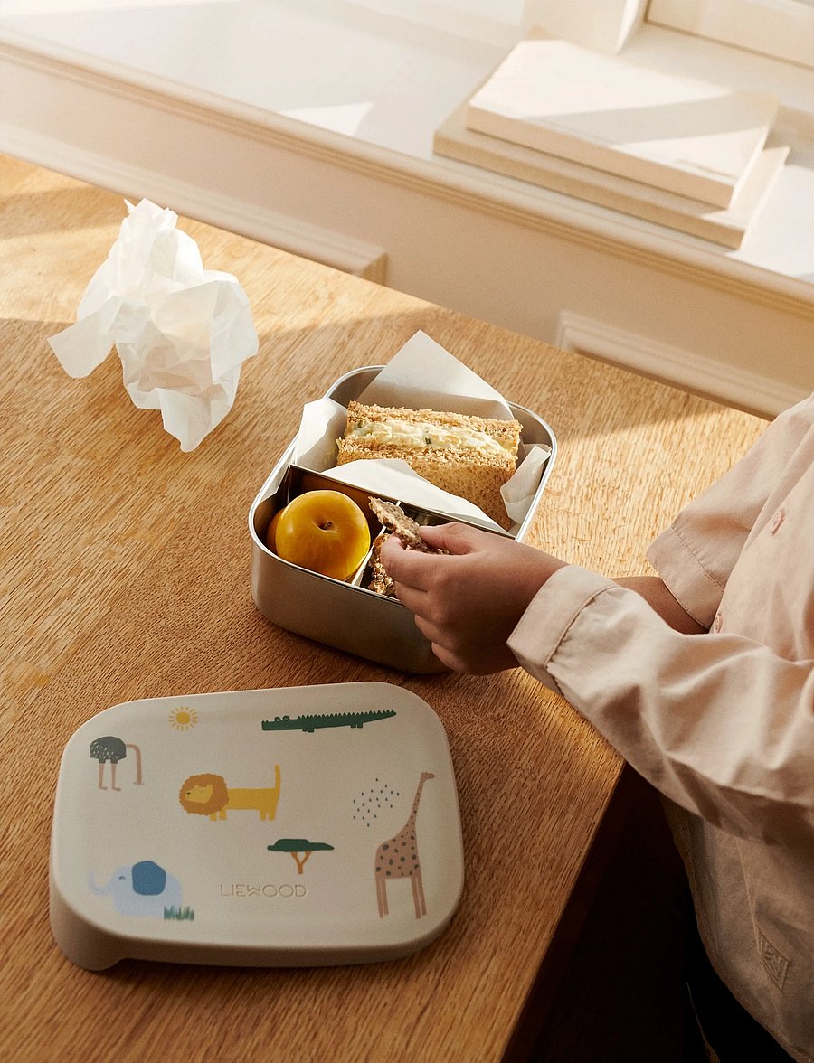 Liewood - Arthur printed lunchbox - lunchlådor - safari sandy mix - 0
