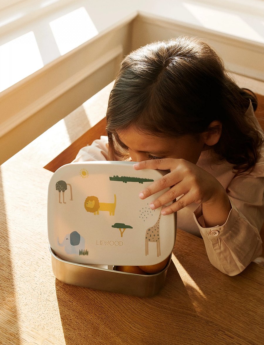 Liewood - Arthur printed lunchbox - lunchlådor - safari sandy mix - 2