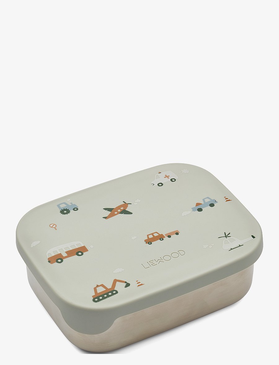 Liewood - Arthur printed lunchbox - matbokser - vehicles/dove blue mix - 0