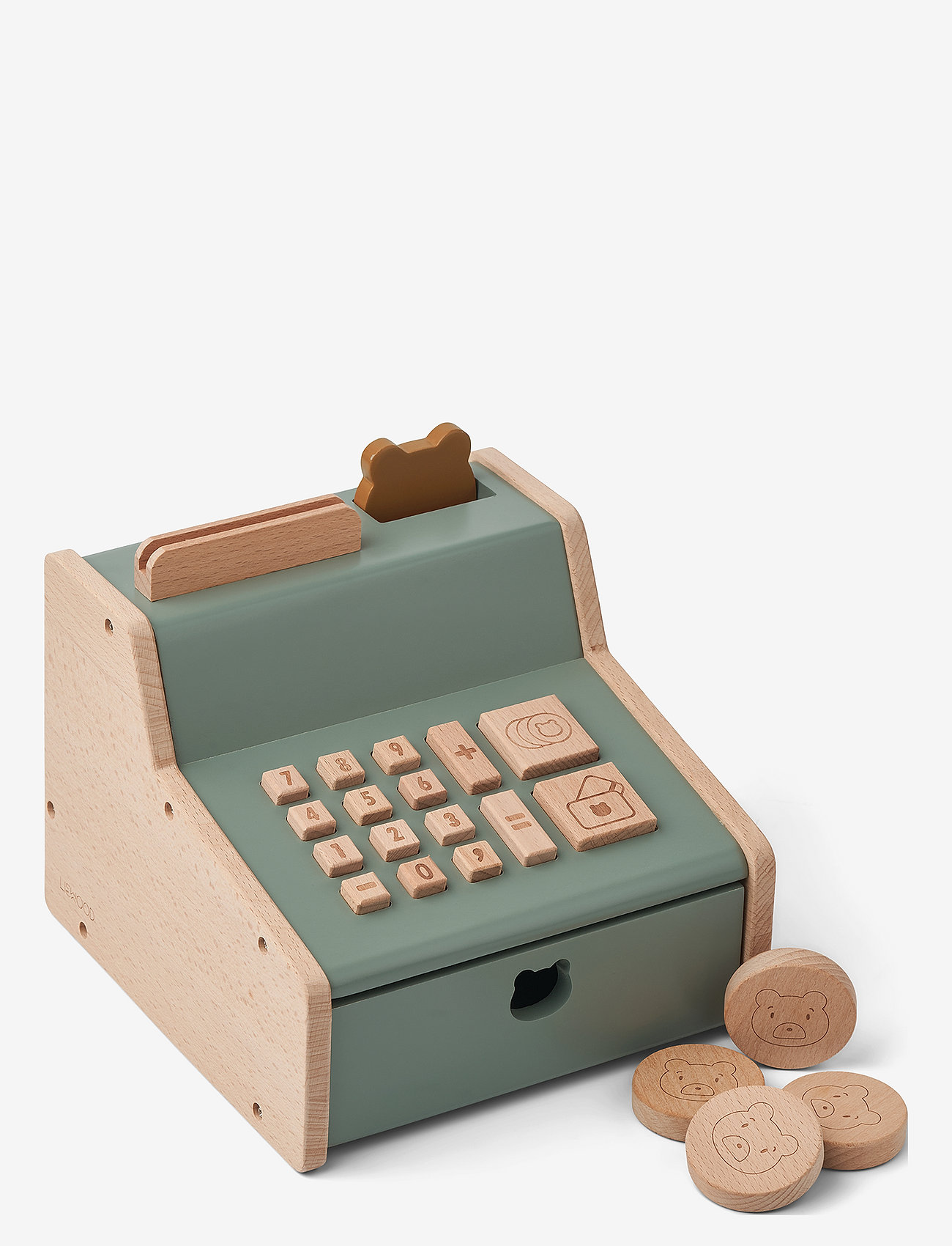 Liewood - Buck cash register - supermarket-leikkisetit ja -tarvikkeet - faune green / golden caramel mix - 0