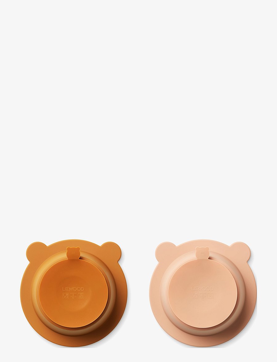 Liewood - Peony Suction Bowl 2-Pack - kausid - mustard / tuscany rose mix - 1