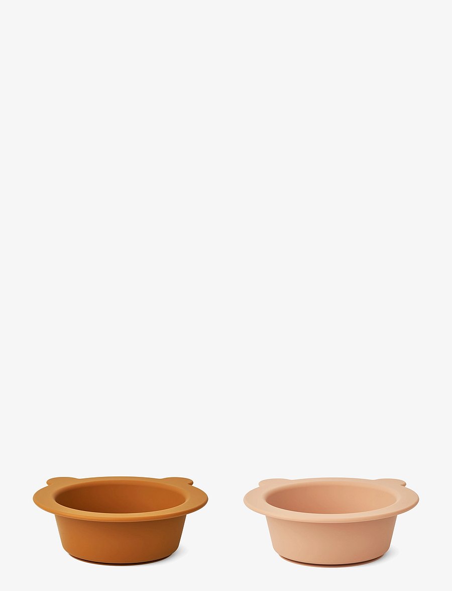 Liewood - Peony Suction Bowl 2-Pack - kausid - mustard / tuscany rose mix - 2