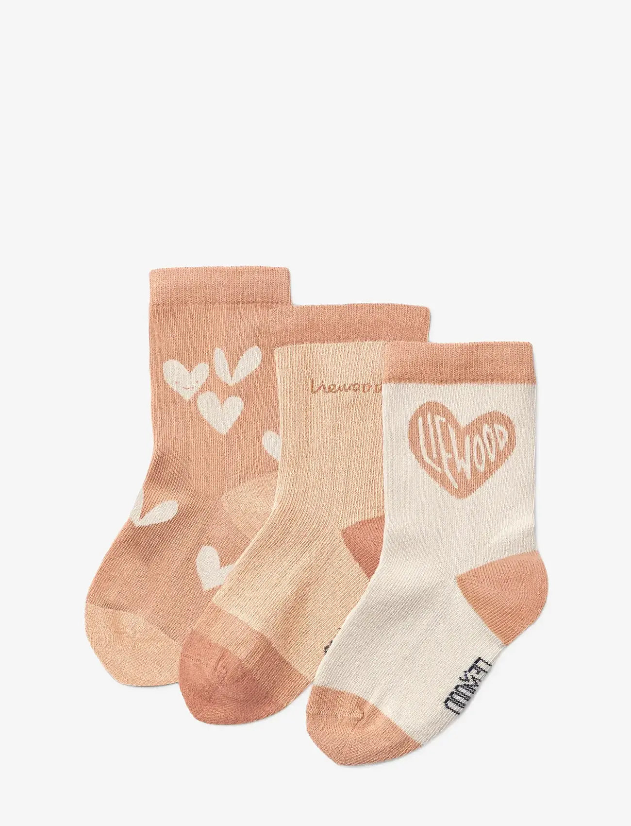 Liewood - Silas Socks 3-pack - strømper - sweetheart / pale tuscany mix - 1