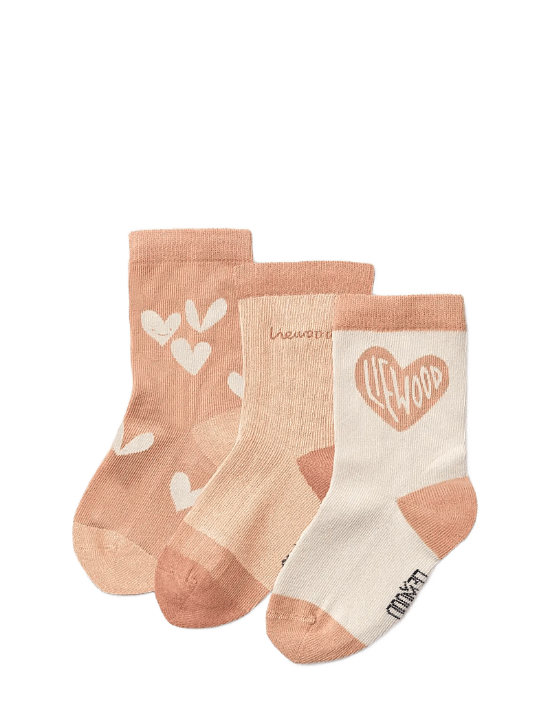 Liewood - Silas Socks 3-pack - strømper - sweetheart / pale tuscany mix - 1