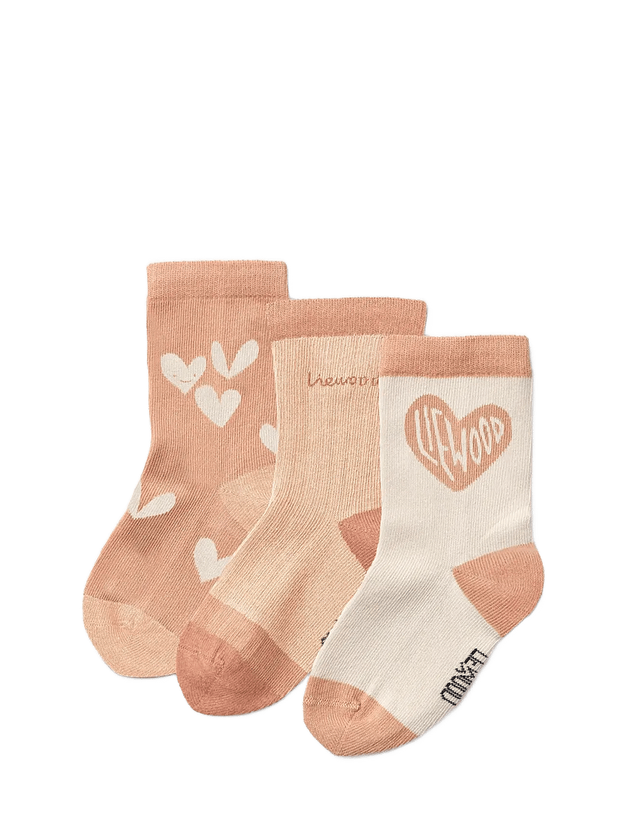 Liewood - Silas Socks 3-Pack - sokid - sweetheart / pale tuscany mix - 1