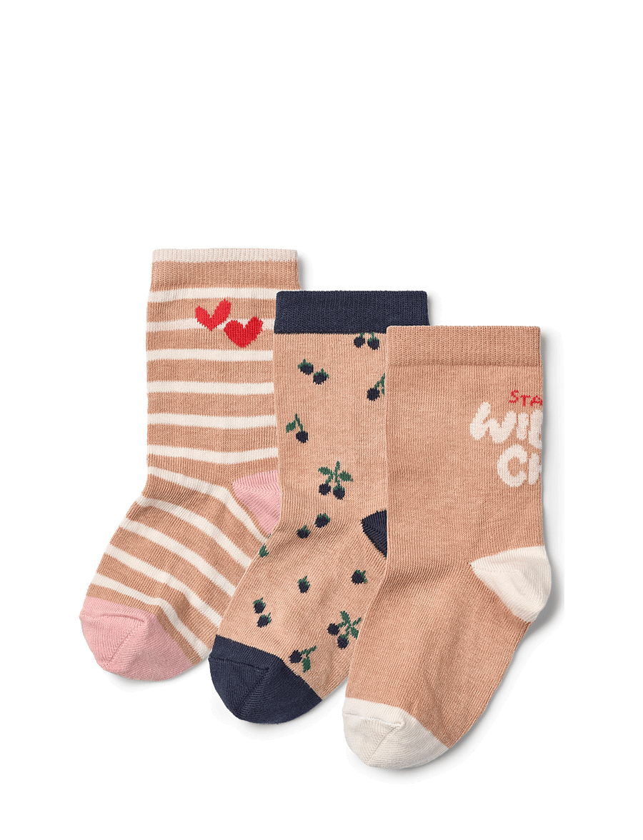 Liewood - Silas socks 3-pack - socks - berry multi mix - 0