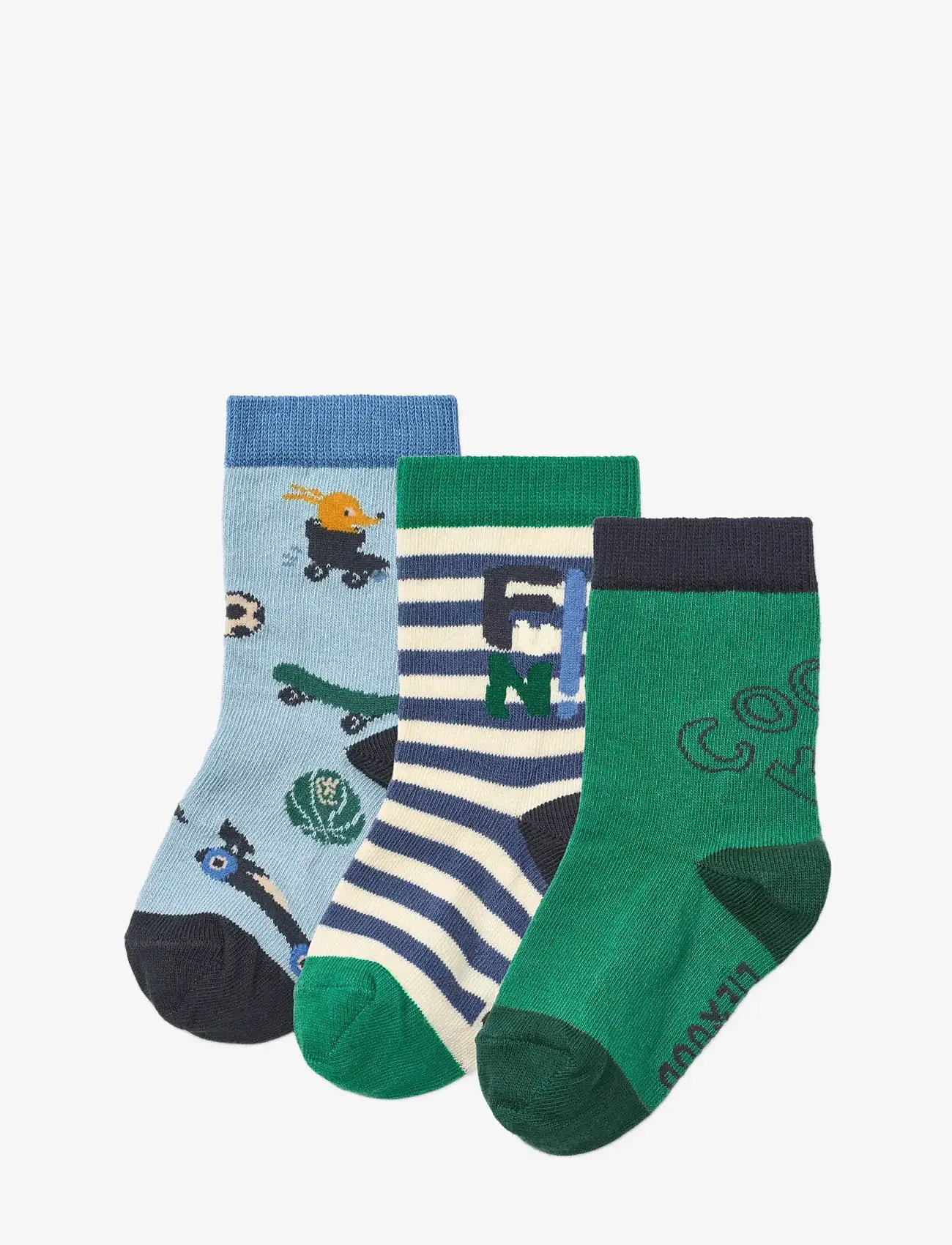 Liewood - Silas socks 3-pack - zeķes - fun / beach blue mix - 0