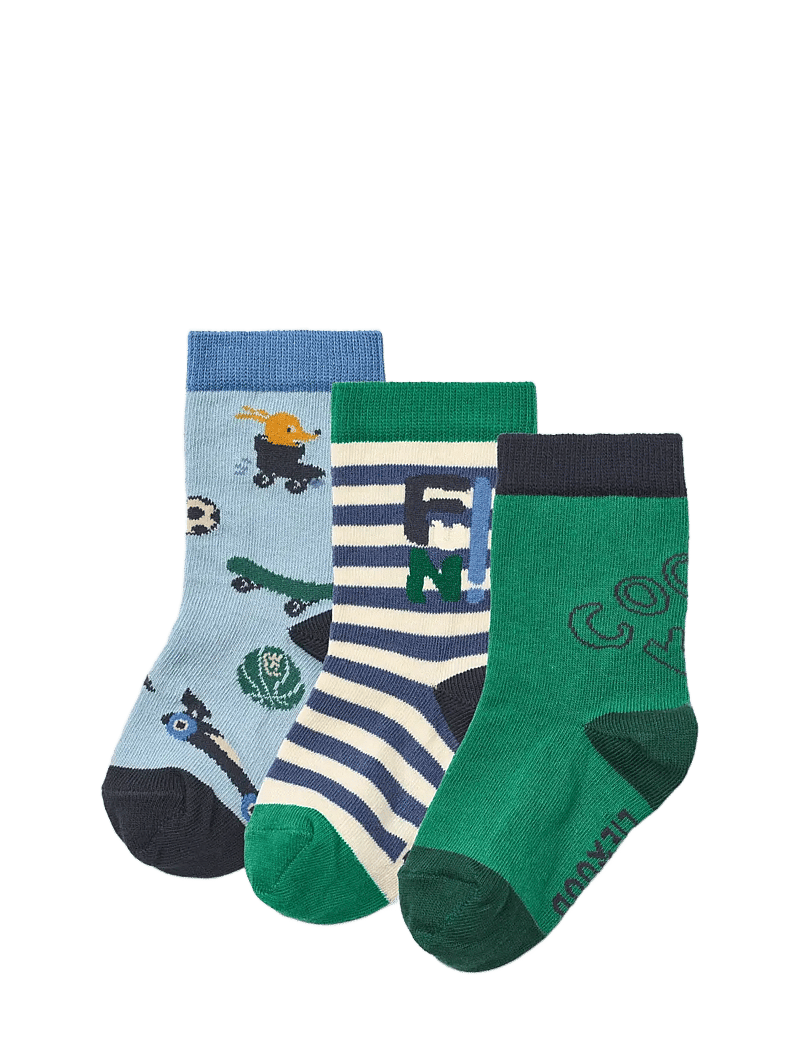 Liewood - Silas Socks 3-Pack - strumpor - fun / beach blue mix - 0