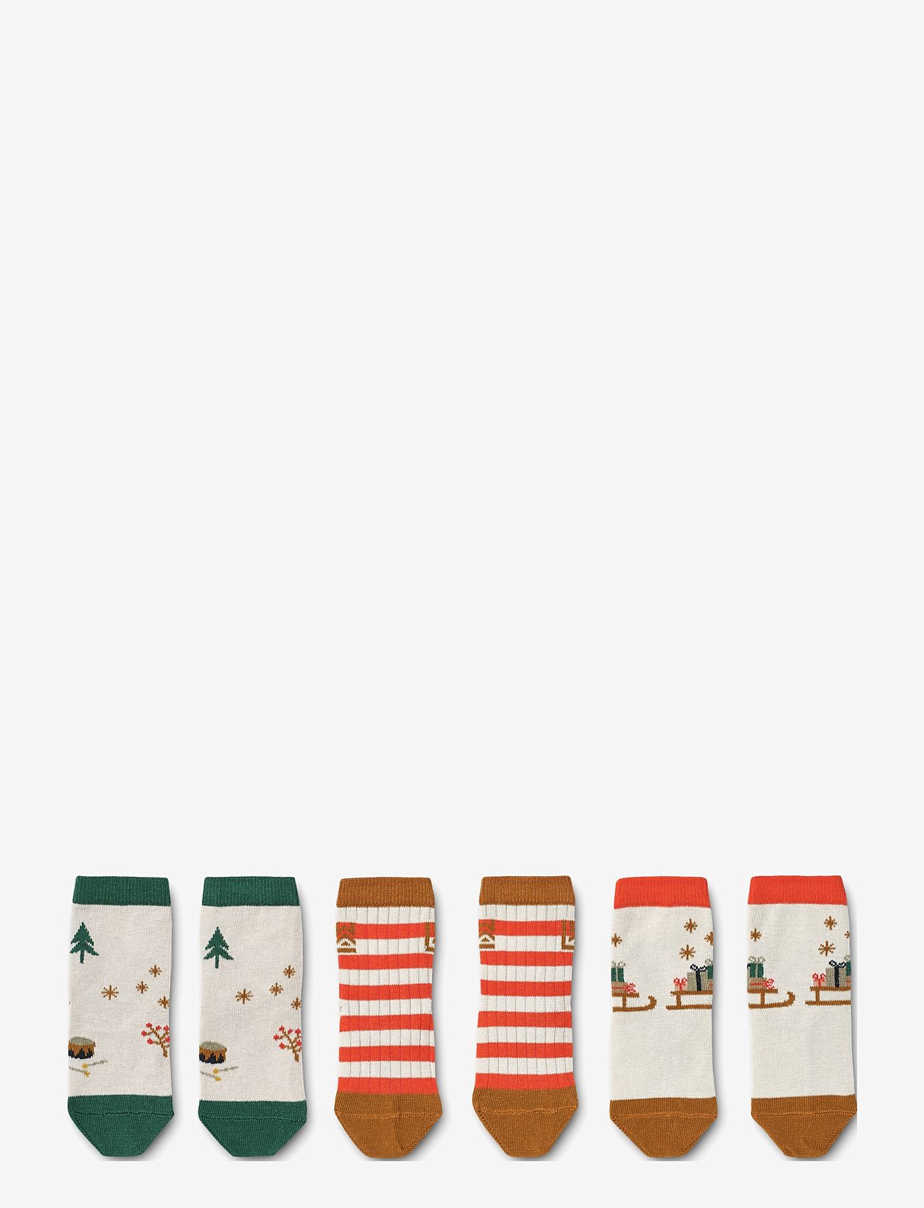 Liewood - Silas Socks 3-pack - lowest prices - holiday sandy mix - 1