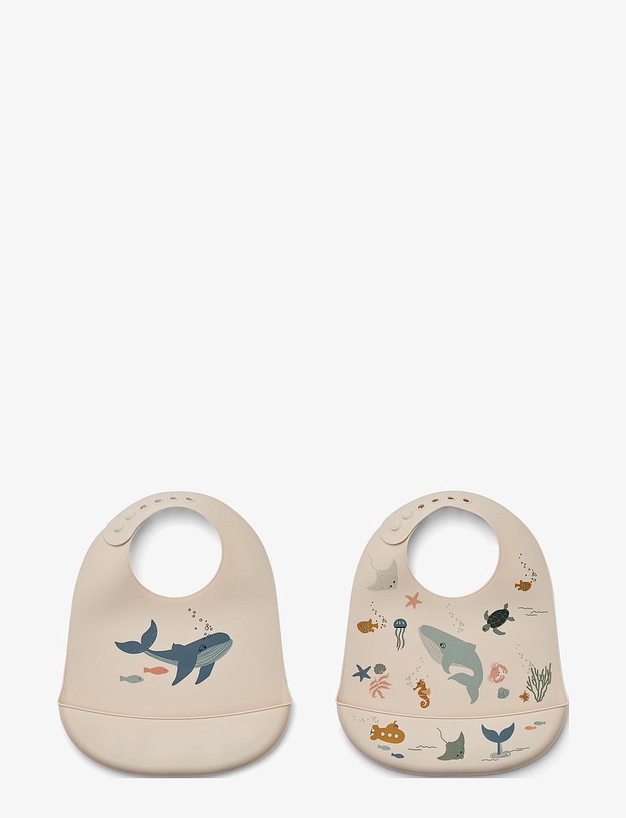 Liewood - Tilda Printed Bib 2-Pack - Ärmellose lätzchen - sea creature / sandy - 0