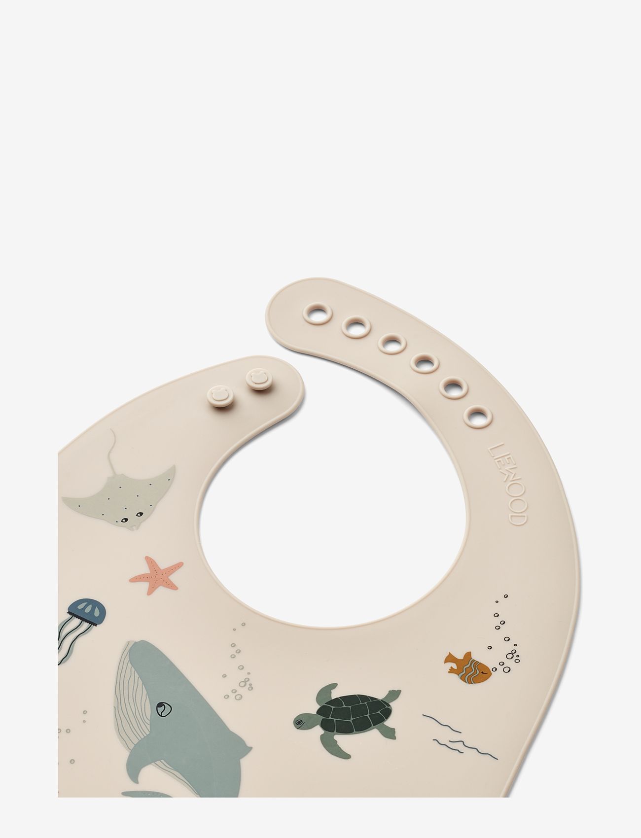 Liewood - Tilda Printed Bib 2-Pack - hihattomat ruokalaput - sea creature / sandy - 1