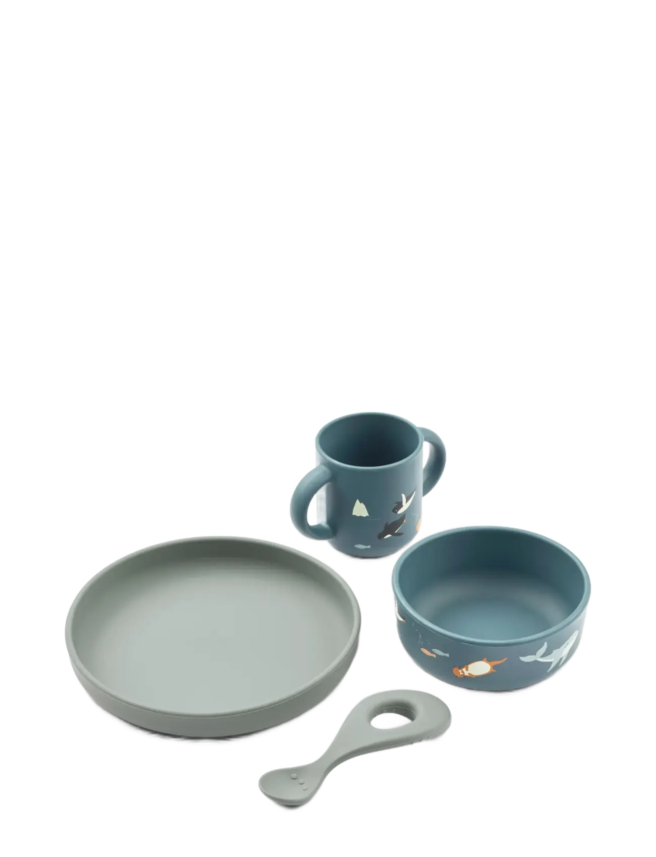 Liewood Vivi Printed Tableware Set, One Size, Blue, Måltid > Middagssæt, Børn