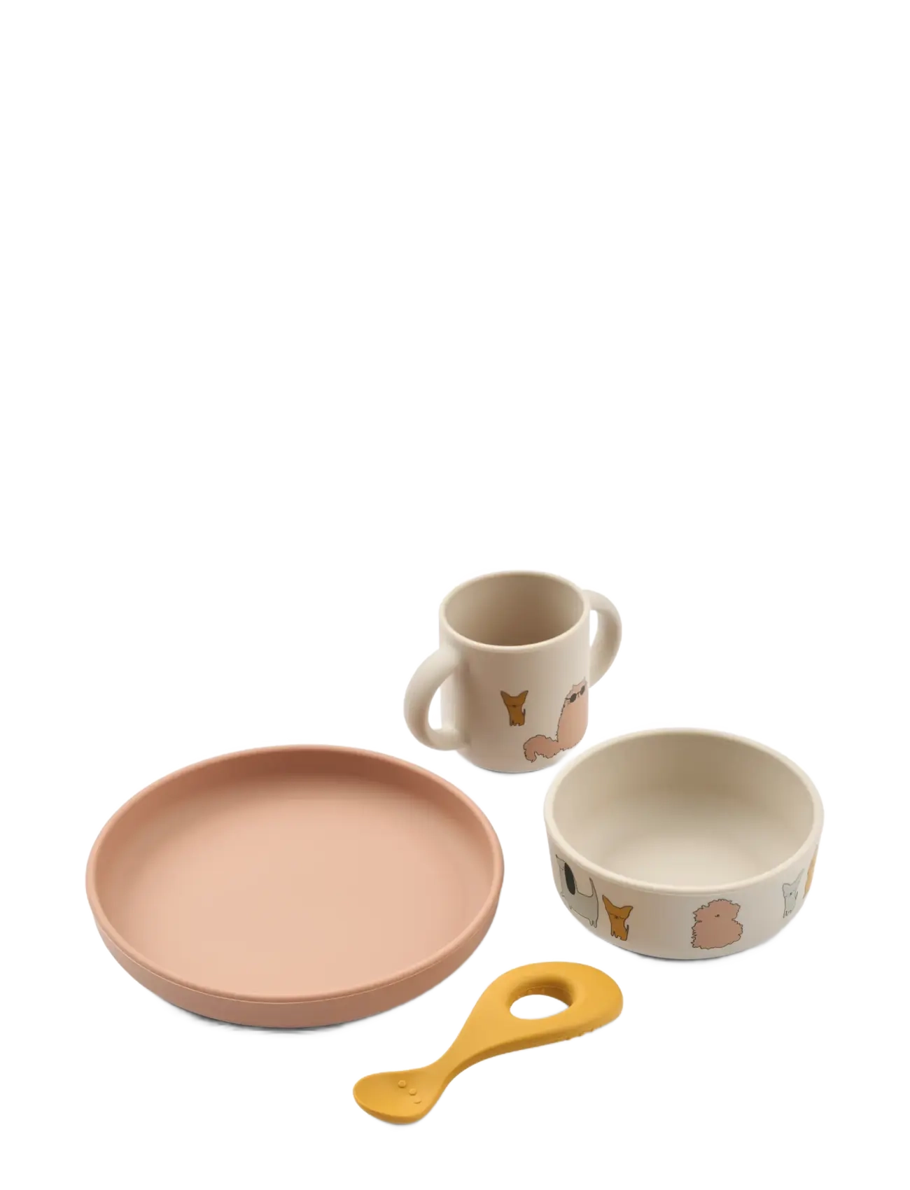Liewood Vivi Printed Tableware Set, Dinner Sæt, Beige, Str: ONE SIZE