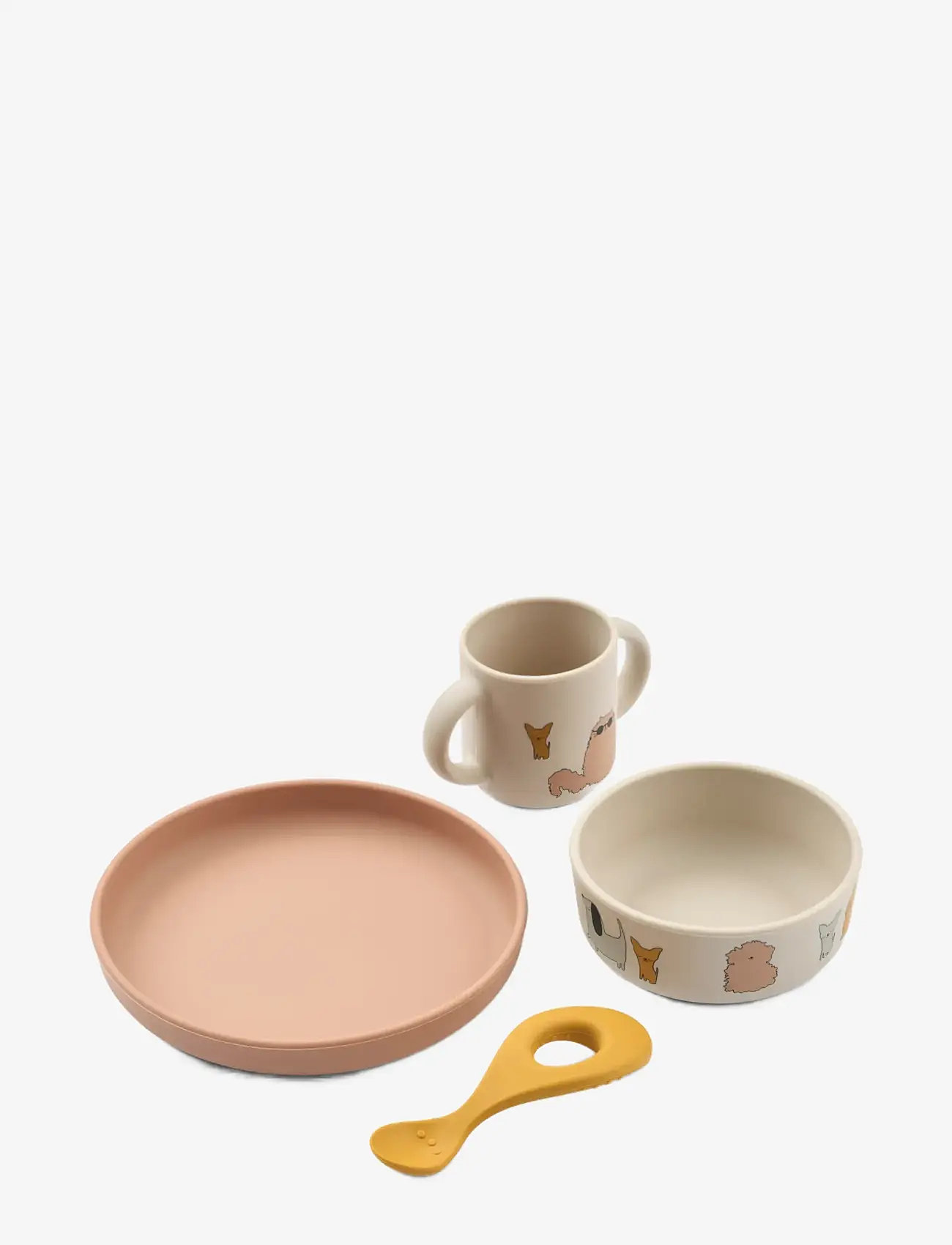 Liewood - Vivi Printed Tableware Set - serveringssæt - cats and dogs / sandy - 0