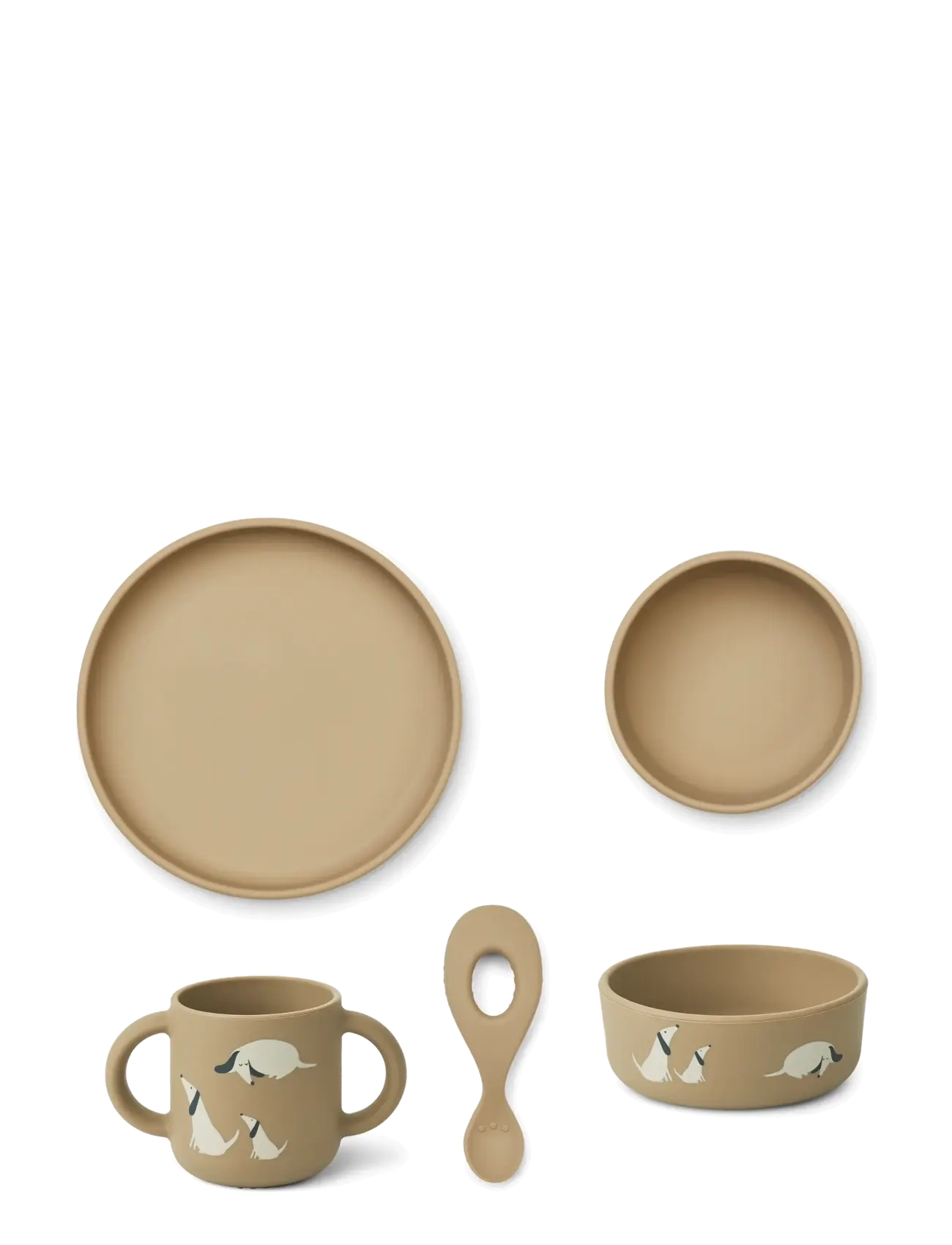 Liewood - Vivi Printed Tableware Set - serveringssæt - dog / oat mix - 1