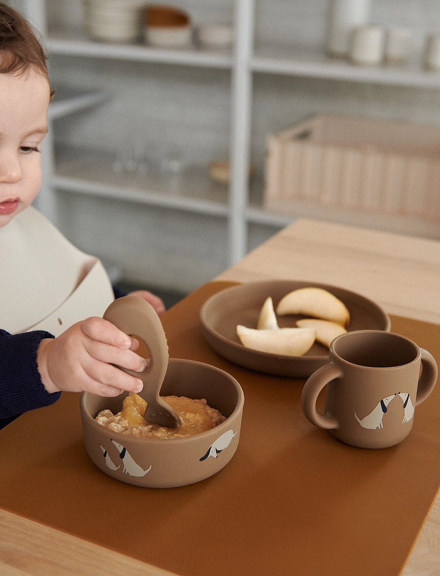 Liewood - Vivi Printed Tableware Set - serveringssæt - dog / oat mix - 0
