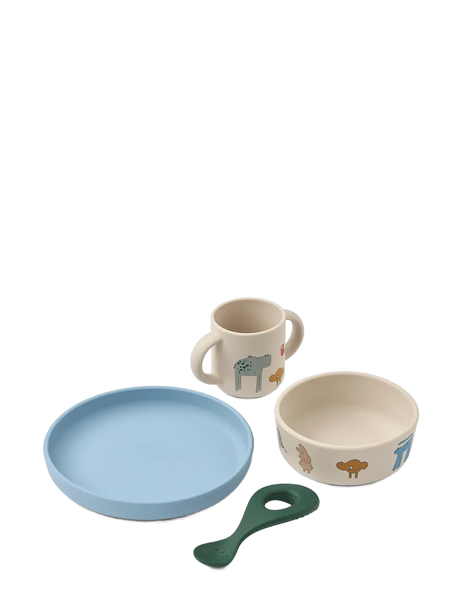 Liewood - Vivi Printed Tableware Set - dinner sets - imagine / sandy - 0