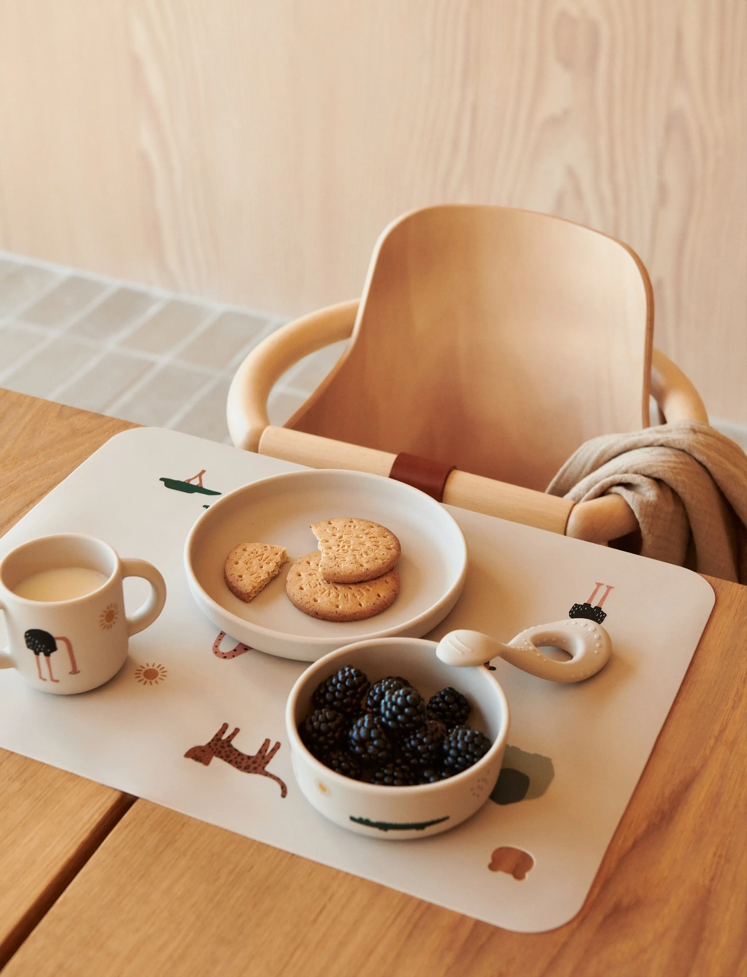 Liewood Vivi Printed Tableware Set, One Size, Cream, Måltid > Middagssæt, Børn