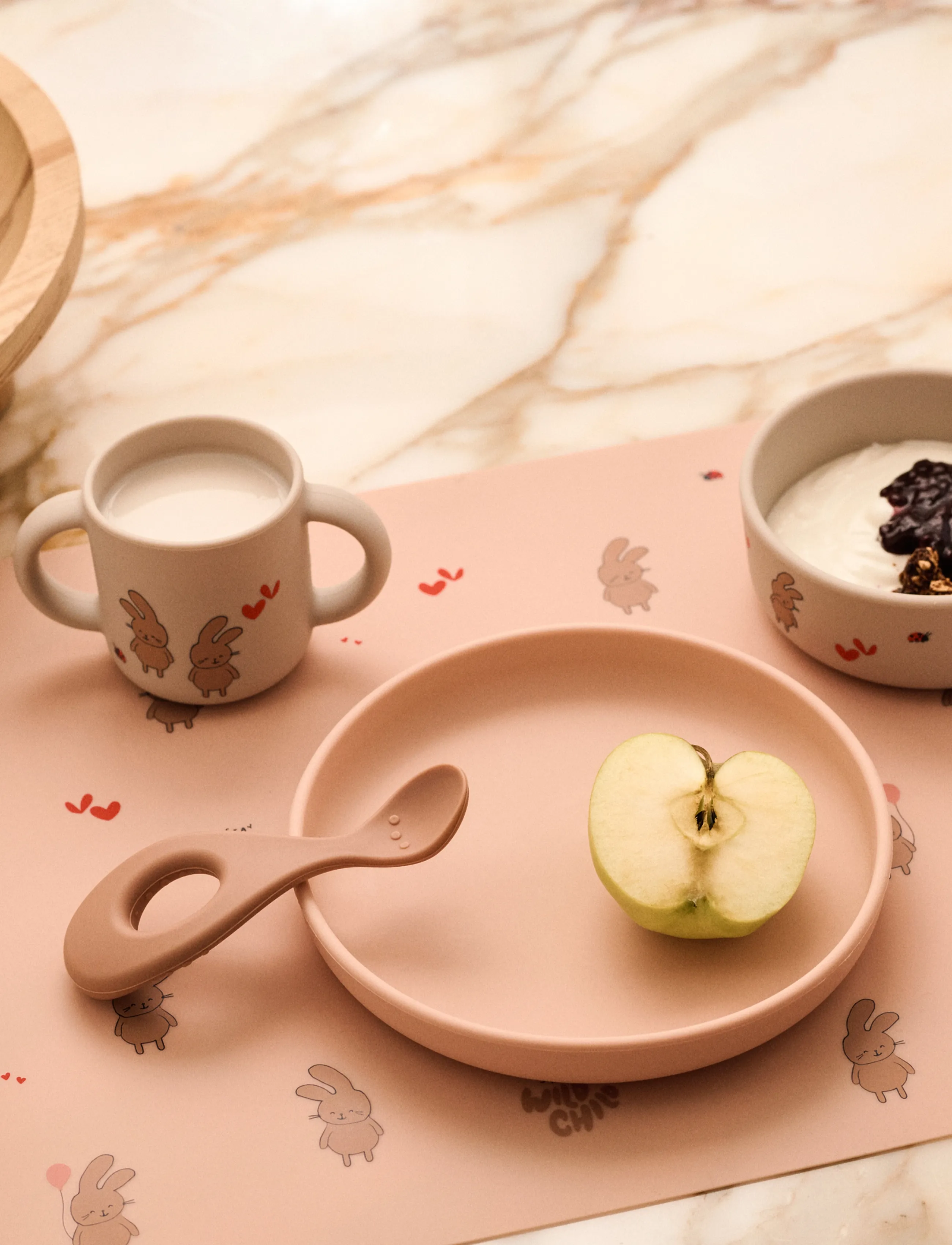 Liewood Vivi Printed Tableware Set - Liewood - WILD CHILD / ROSEY / pink/rose