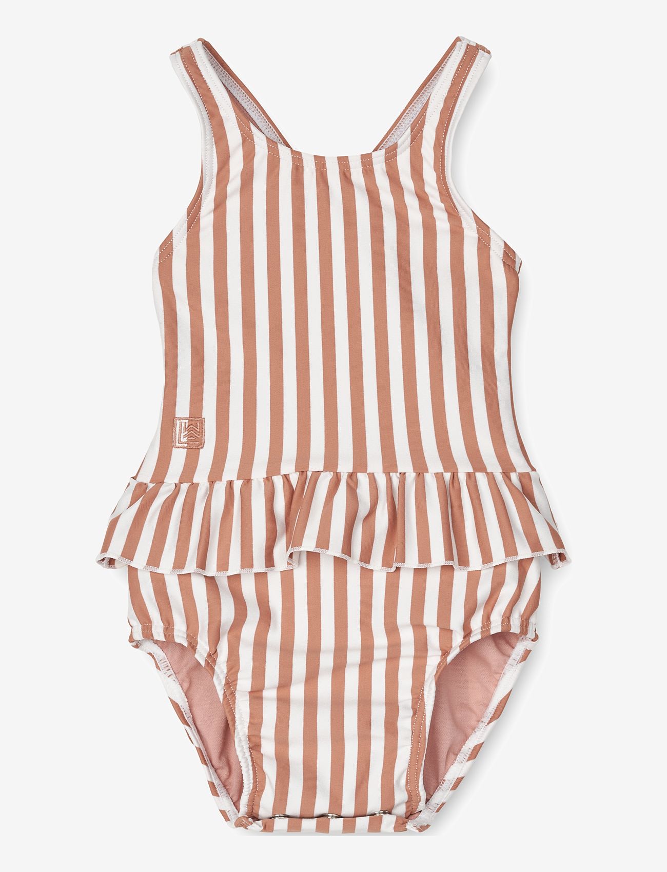 Liewood - Amina Baby Printed Swimsuit - zomerkoopjes - stripe tuscany rose / crème de la c - 0