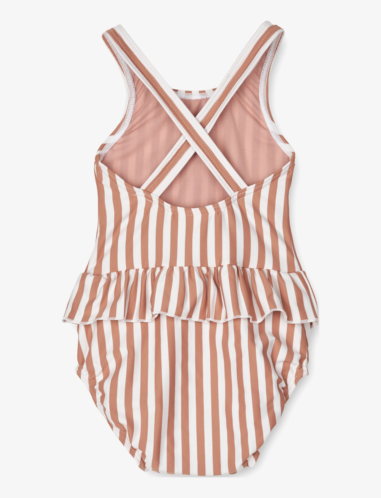 Liewood - Amina Baby Printed Swimsuit - stripe tuscany rose / crème de la c - 1