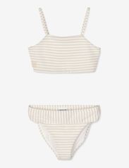 Liewood - Lucette seersucker bikini set - kesälöytöjä - y/d stripe crisp white / sandy - 0