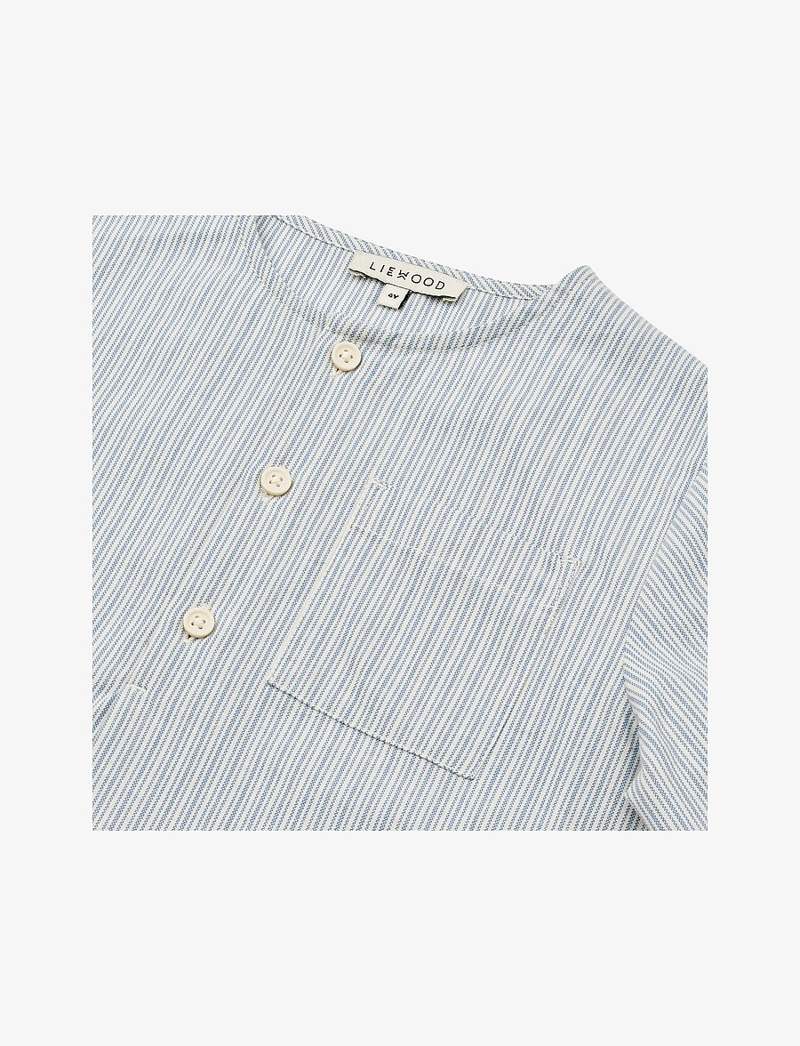 Liewood - Houston Stripe Shirt - y/d stripe creme de la creme / rive - 2