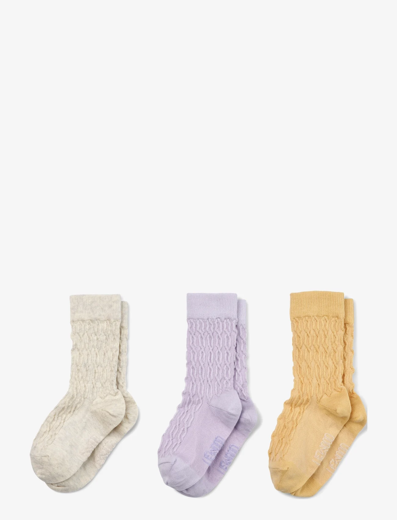 Liewood - Flavio socks 3-pack - najniższe ceny - misty lilac mix - 0