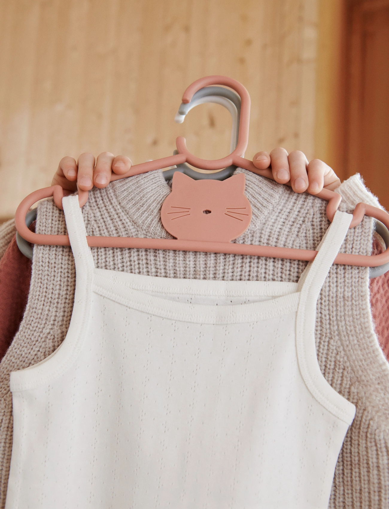 Liewood - Falton cat hanger 8-pack - krokar och galgar - tuscany rose - 3