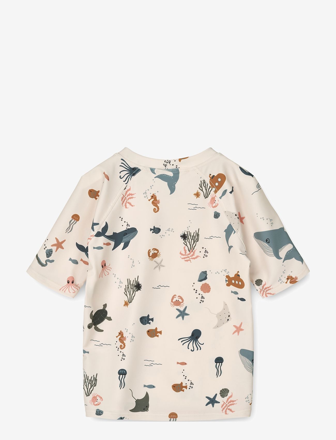 Liewood - Noah Printed Shortsleeve Swim Tee - badeoverdele - sea creature sandy - 1