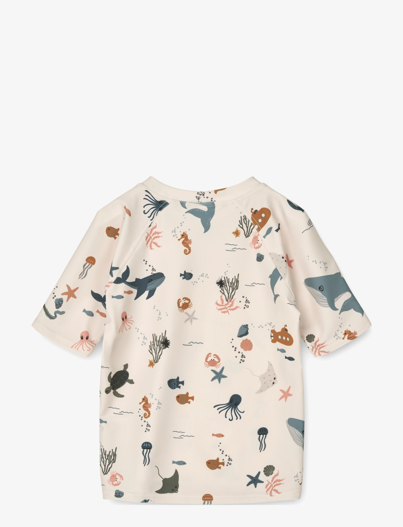 Liewood - Noah Printed Shortsleeve Swim Tee - gode sommertilbud - sea creature sandy - 1