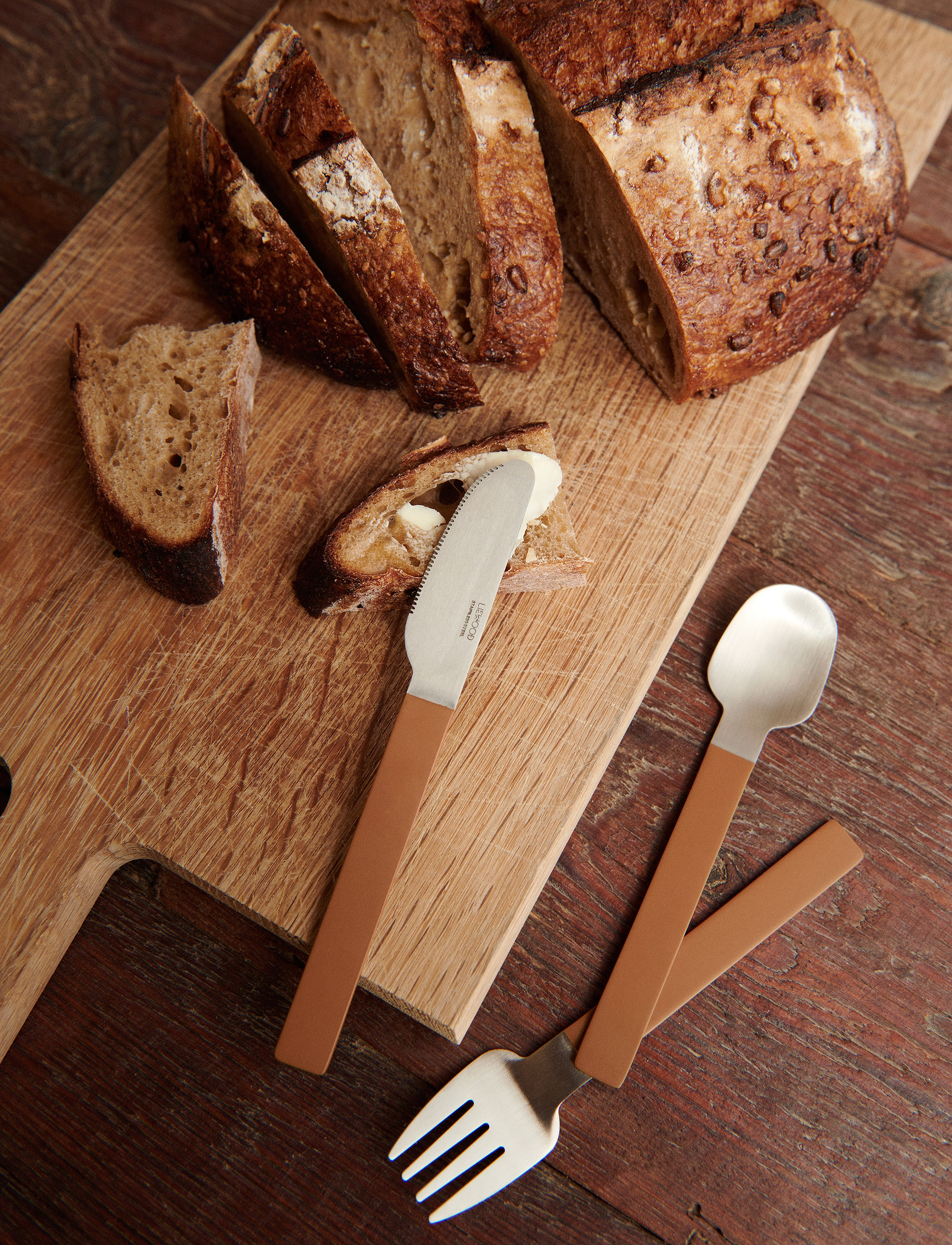 Liewood - Adrian junior cutlery set - golden caramel - 2