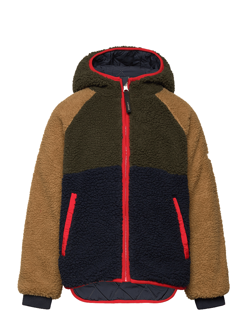 Liewood - Jackson reversible jacket - fleecejakker - army brown multi mix - 2