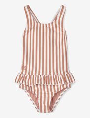 Liewood - Amara Printed Swimsuit - suvised sooduspakkumised - stripe tuscany rose / crème de la c - 0
