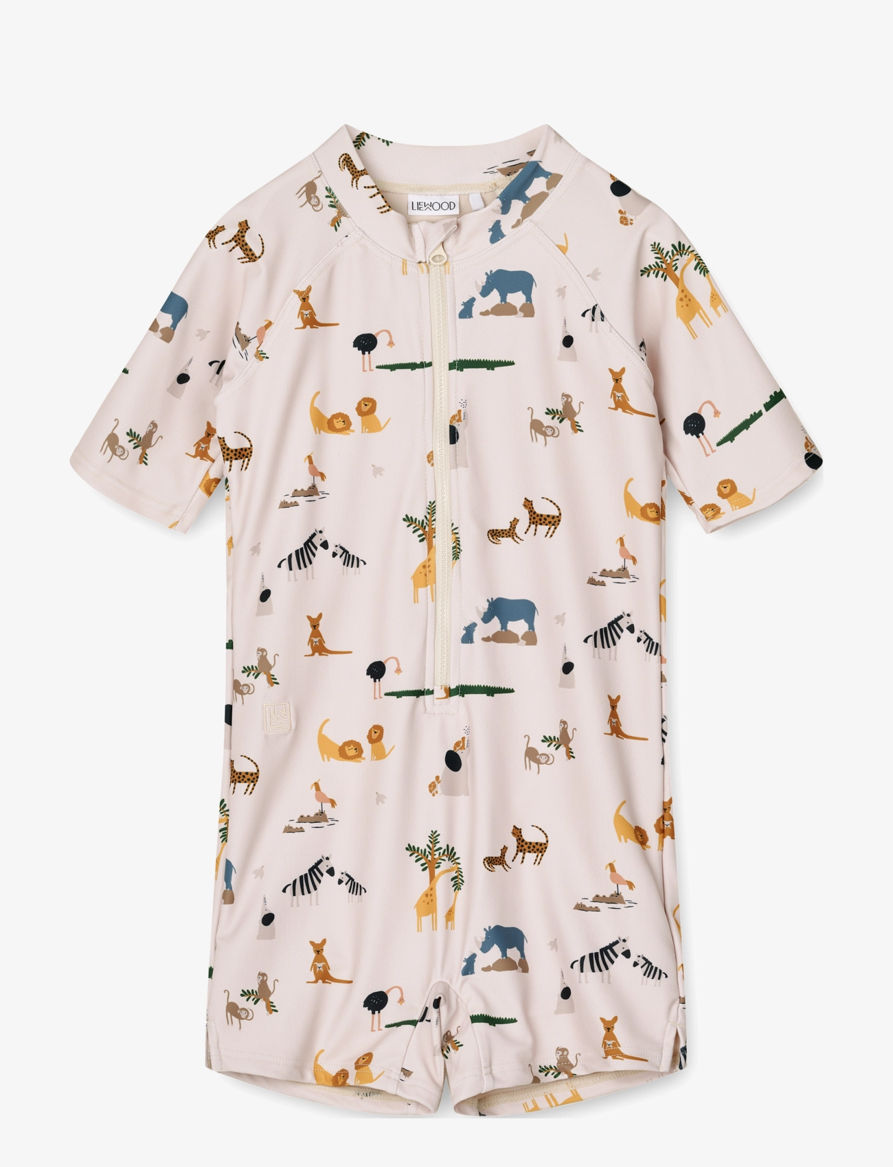 LIEWOOD Max Printed Shortsleeve Swim Jumpsuit Cream - 56 - Kinder