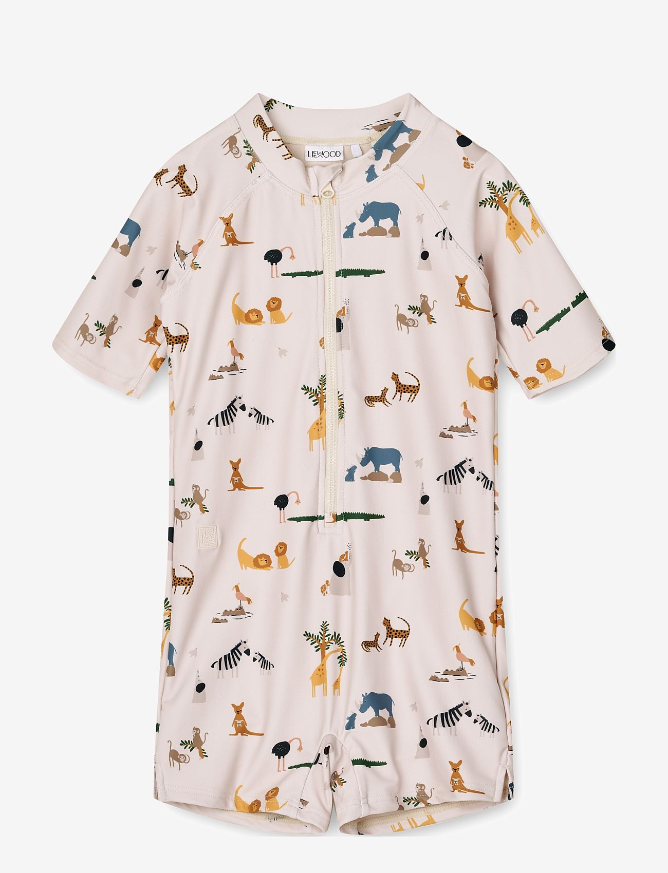 Liewood - Max Printed Shortsleeve Swim Jumpsuit - badeanzüge - all together sandy - 0
