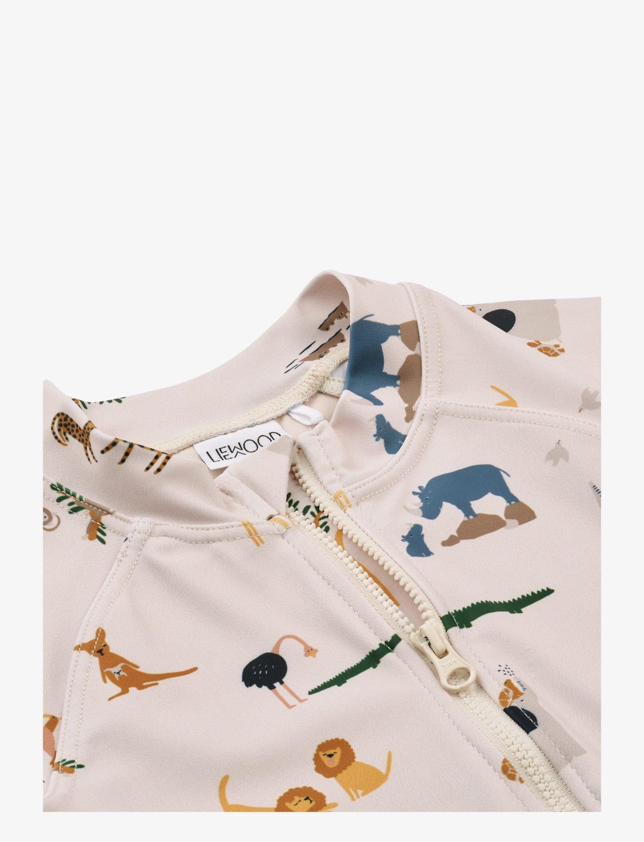 Liewood - Max Printed Shortsleeve Swim Jumpsuit - badeanzüge - all together sandy - 2