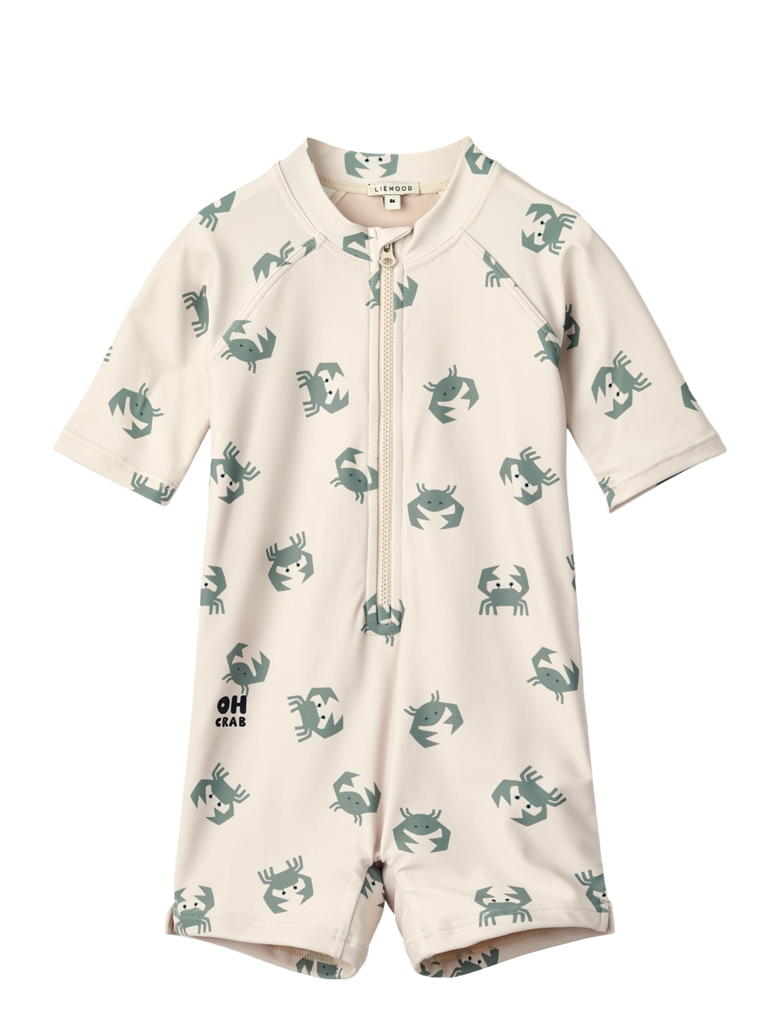 Liewood Max Printed Shortsleeve Swim Jumpsuit, 56, Uv Clothing, Creme - Suits, Kinder