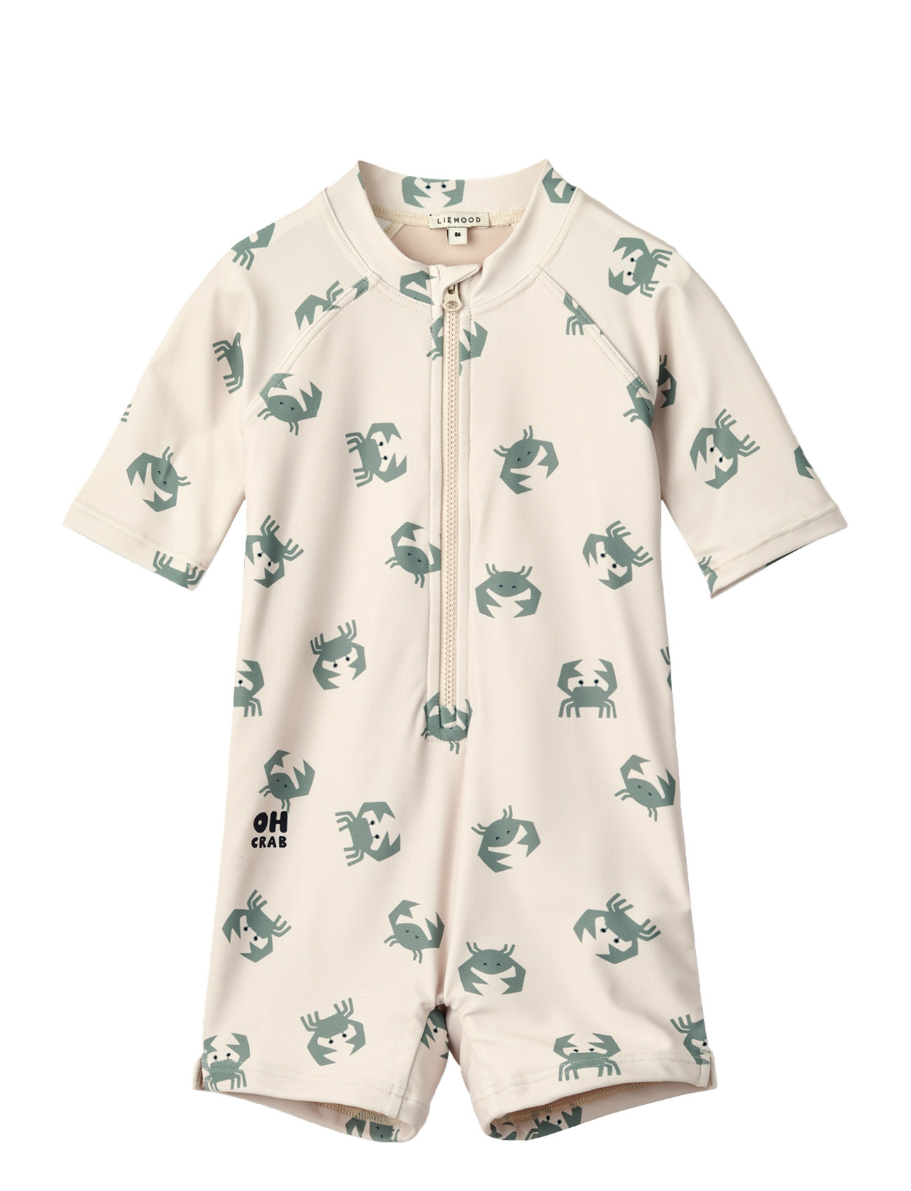 Liewood - Max Printed Shortsleeve Swim Jumpsuit - swimsuits - crab / sandy - 0