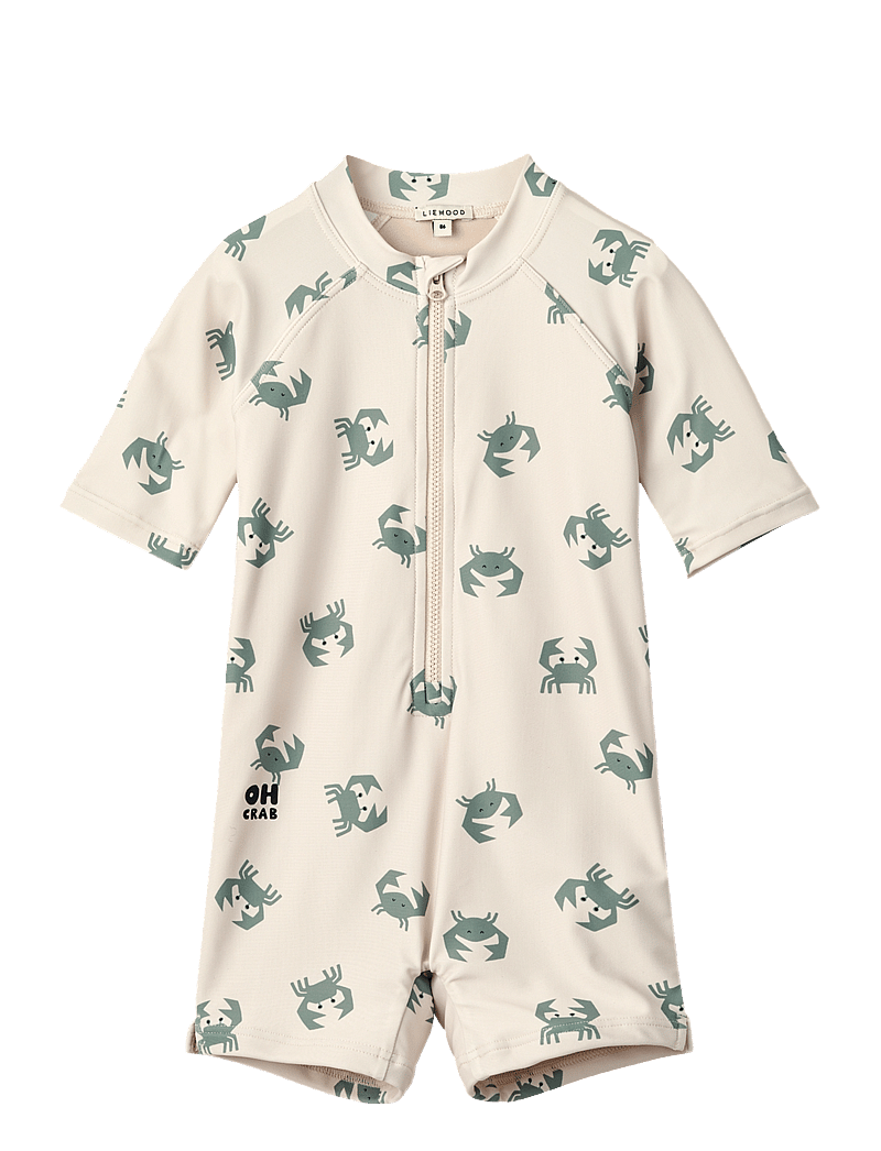 Liewood - Max Printed Shortsleeve Swim Jumpsuit - maillots 1 pièce - crab / sandy - 0