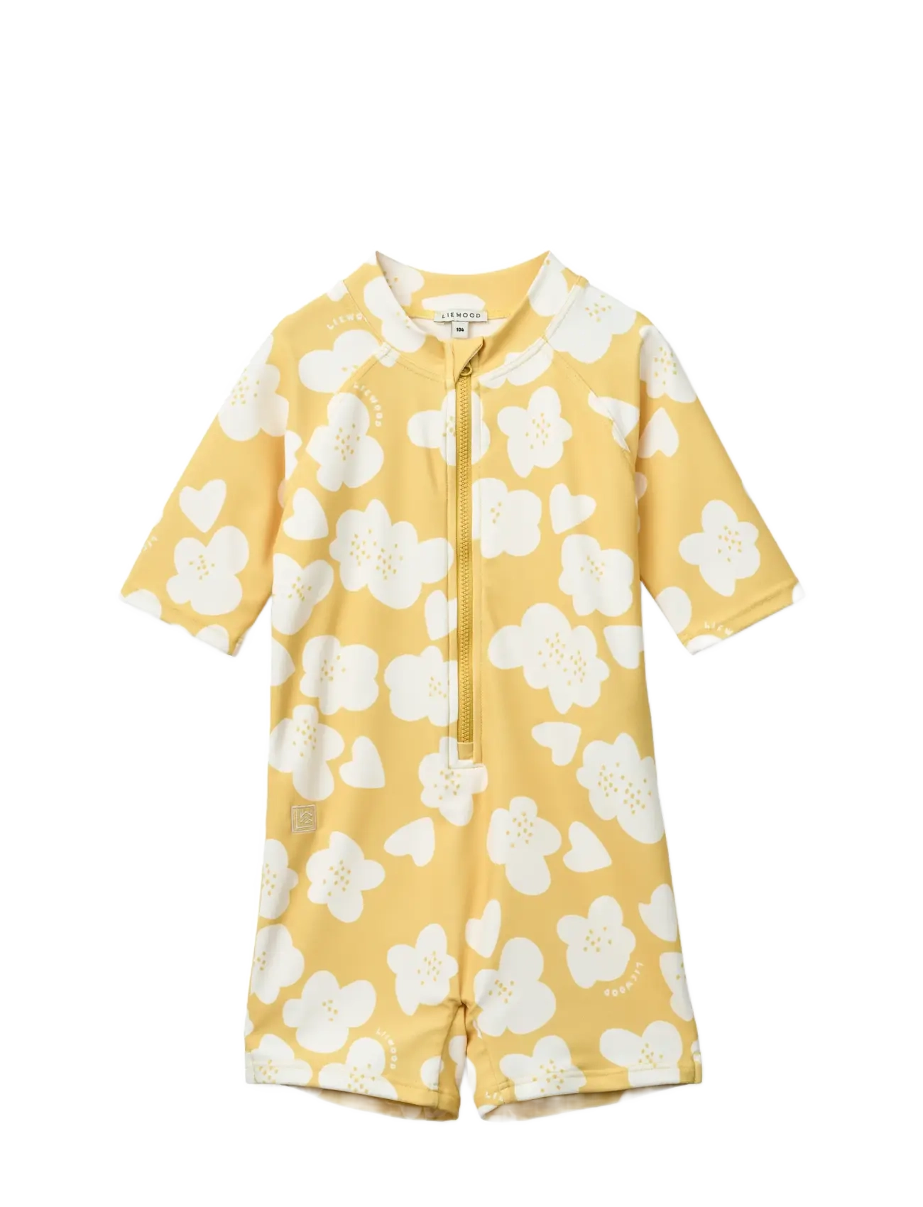 Liewood Max Printed Shortsleeve Swim Jumpsuit - Liewood - FLOWER / LEMON YELLOW / yellow