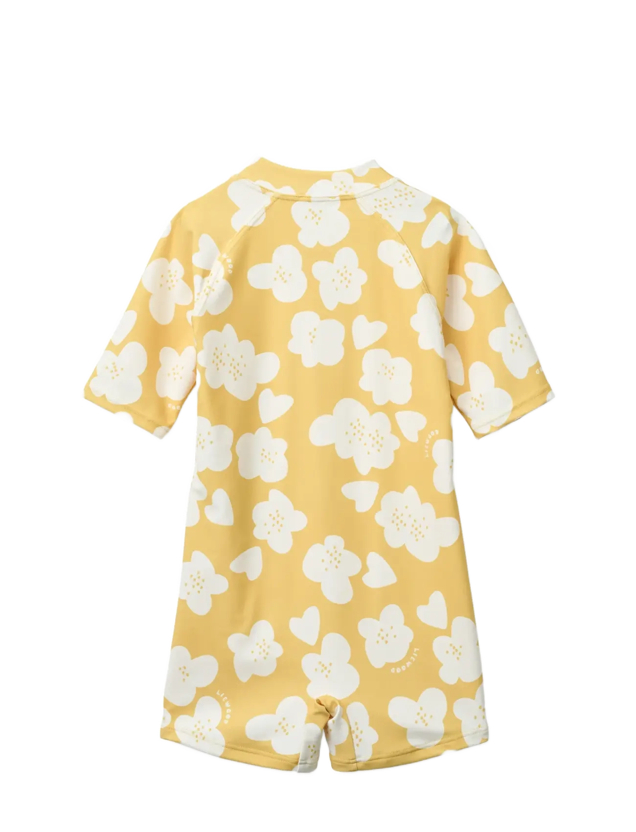 Liewood - Max Printed Shortsleeve Swim Jumpsuit - uv clothing - flower / lemon yellow - 1