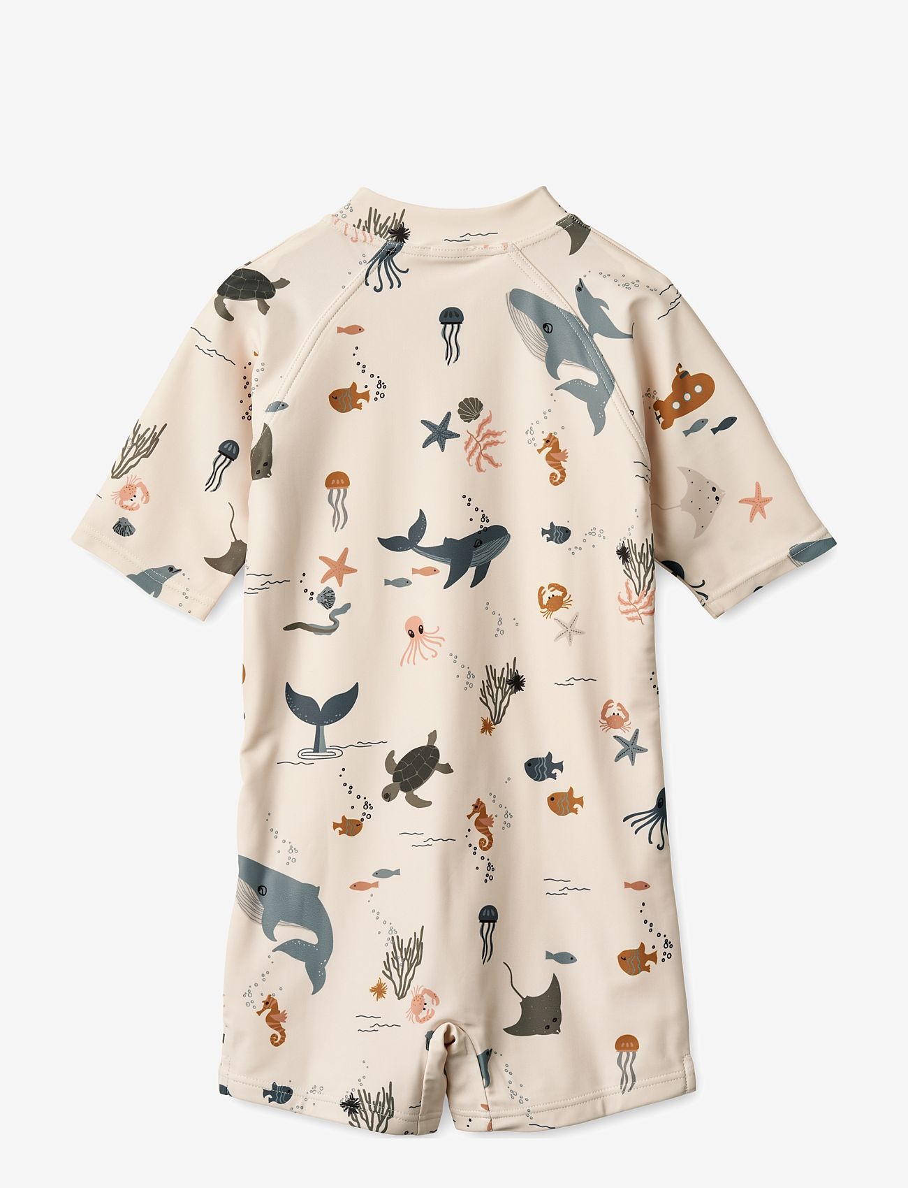 Liewood - Max Printed Shortsleeve Swim Jumpsuit - badedragter - sea creature sandy - 2