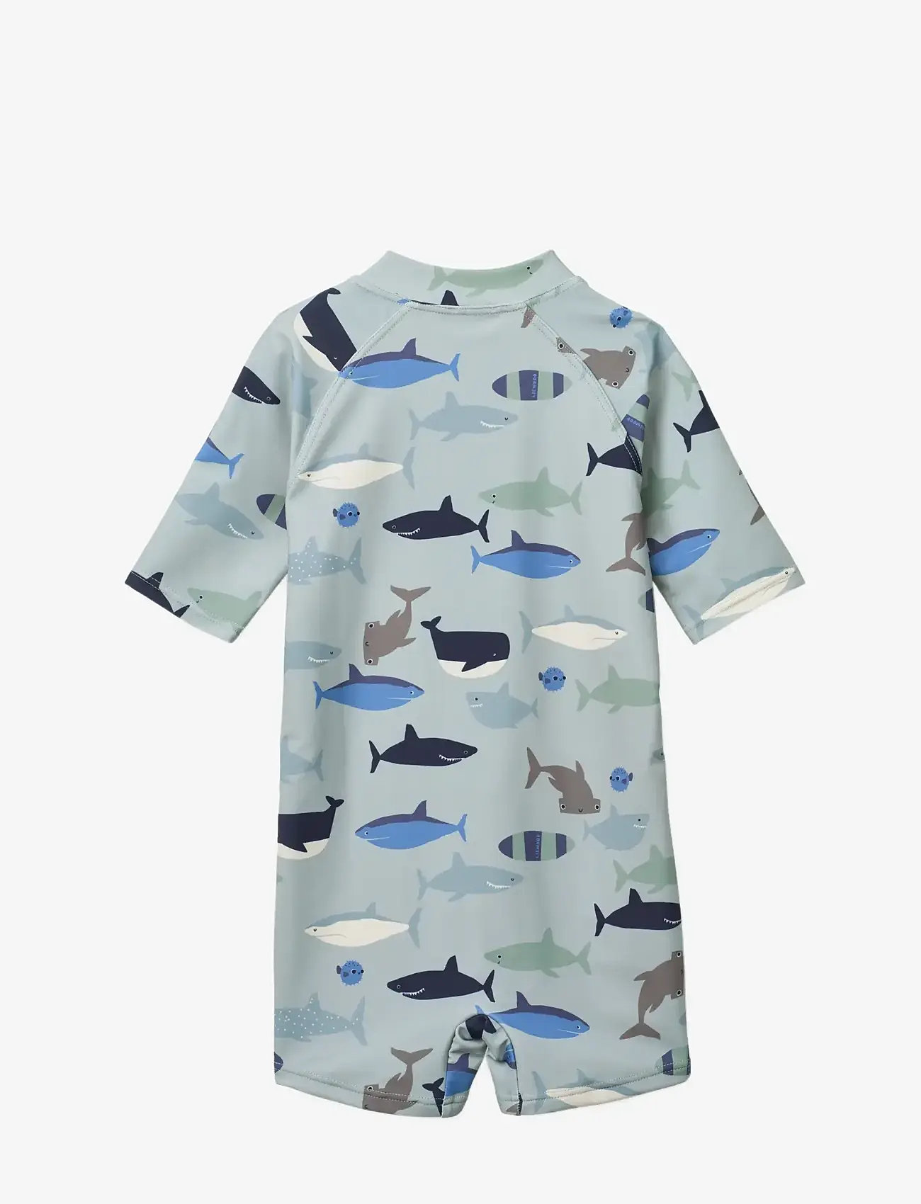 Liewood - Max Printed Shortsleeve Swim Jumpsuit - badedragter - shark / dove blue - 1