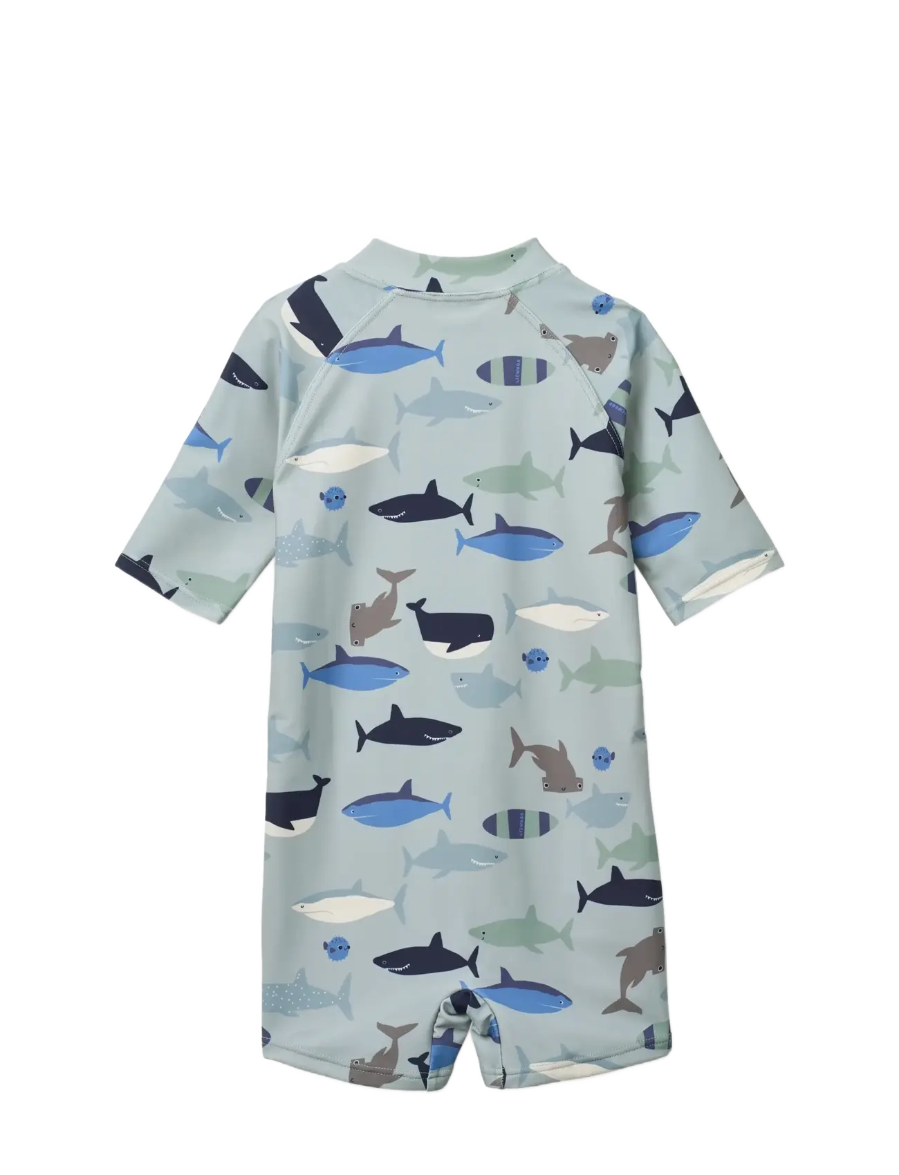 Liewood - Max Printed Shortsleeve Swim Jumpsuit - badekleidung - shark / dove blue - 1