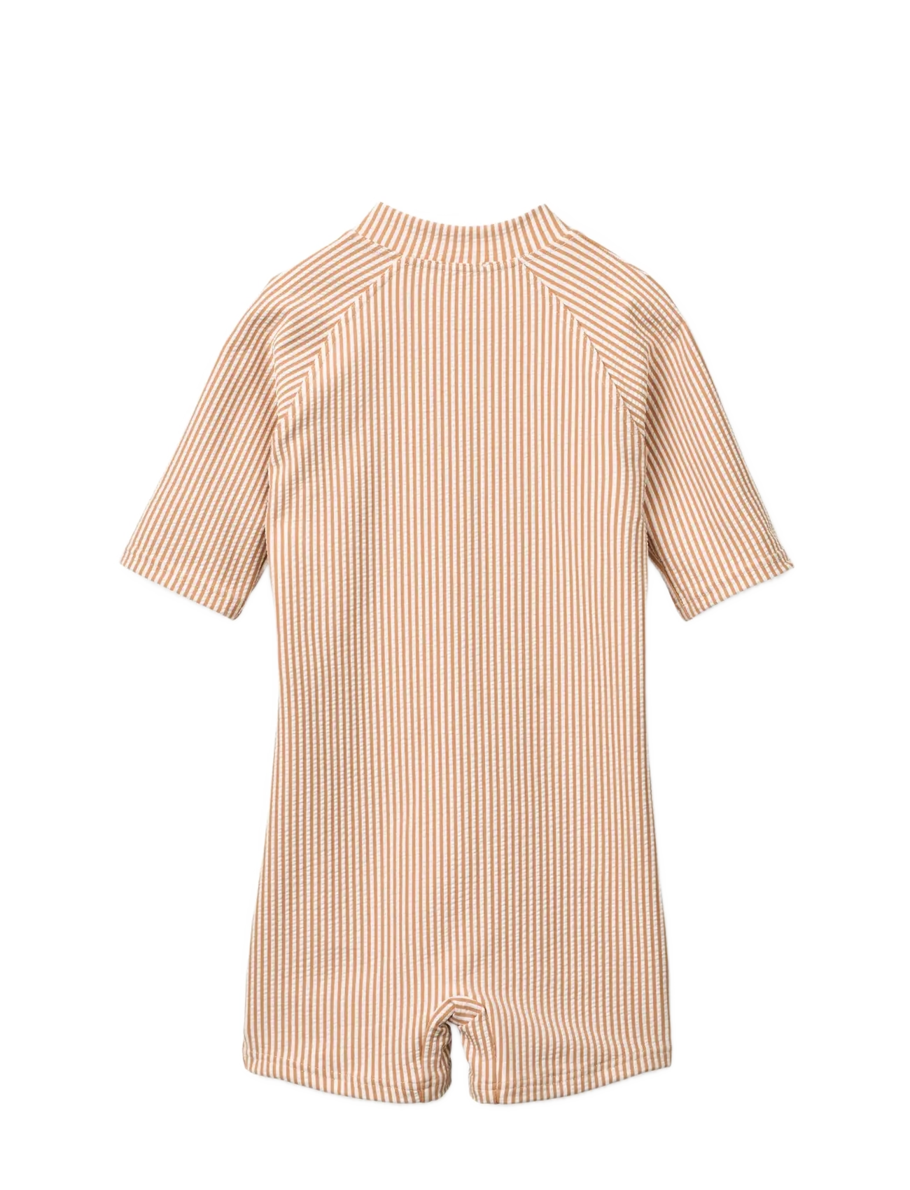 Liewood - Max Seersucker Shortsleeve Swim Jumpsuit - uv-tøj - y/d stripe pale tuscany / creme de la creme - 1