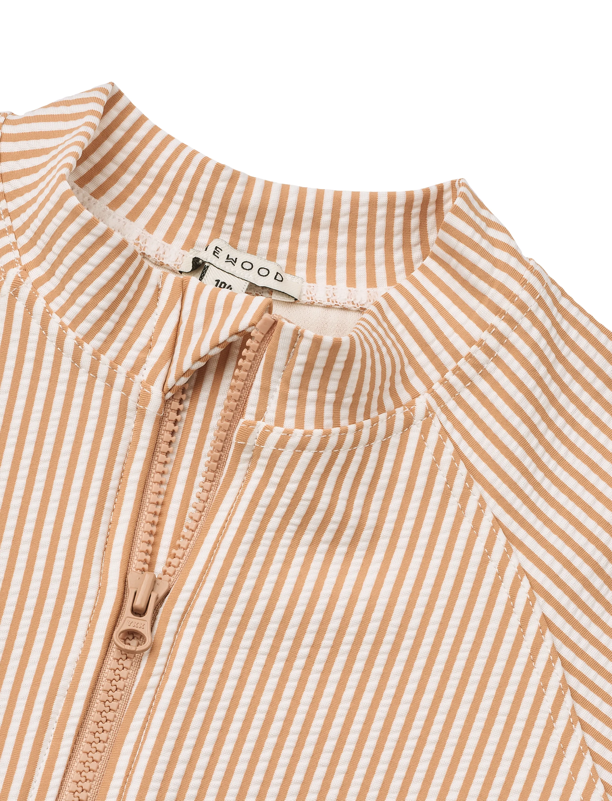 Liewood - Max Seersucker Shortsleeve Swim Jumpsuit - uv-tøj - y/d stripe pale tuscany / creme de la creme - 2